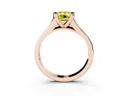 Emerald Cut Half Bezel Engagement Ring Setting for a Fancy Yellow Lab-Grown Diamond | Rose Gold