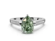 Pear-Shaped Engagement Ring Setting for a Fancy Green Lab-Grown Diamond | White Gold - Design NV-24597