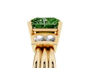 Radiant Cut Bar-Set Engagement Ring Setting for a Fancy Green Lab-Grown Diamond | Yellow Gold