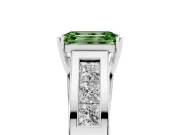 Emerald Cut Channel-Set Engagement Ring Setting for a Fancy Green Lab-Grown Diamond | Platinum