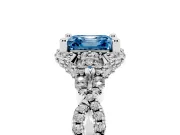 Fancy Blue Asscher Cut Diamond Halo Twist Band Solitaire Ring Set in Platinum with Prong-Set Center Stone