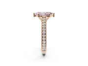 Marquise Vintage Engraved Pavé Engagement Ring Setting for a Fancy Pink Lab-Grown Diamond | Milgrain Edges | Rose Gold