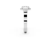 Radiant Cut Halo Engagement Ring Setting | Pavé Panel Shoulders | Platinum