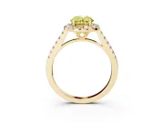 Oval Raised Halo Engagement Ring Setting for a Fancy Yellow Lab-Grown Diamond | Yellow Gold
