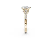 Pear-Shaped Pavé Solitaire Engagement Ring Setting | Crossover Gallery | Yellow Gold