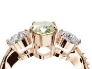 Marquise Three Stone Engagement Ring Setting for a Fancy Yellow Lab-Grown Diamond | Tapered Pave Band | Rose Gold