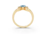 Pear-Shaped Scroll Engagement Ring Setting for a Fancy Blue Lab-Grown Diamond | Yellow Gold