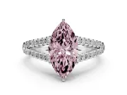 Marquise Graduated Split Shank Engagement Ring Setting for a Fancy Pink Lab-Grown Diamond | Sterling Silver