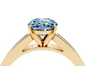 Oval Channel Set Engagement Ring Setting for a Fancy Blue Lab-Grown Diamond | Yellow Gold
