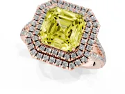 Asscher Cut Halo Engagement Ring Setting for a Fancy Yellow Lab-Grown Diamond | Rose Gold - Design NV-24799
