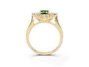 Emerald Cut Engagement Ring Setting for a Fancy Green Lab-Grown Diamond | Yellow Gold - Design NV-24790