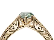 Pear-Shaped Vintage Engagement Ring Setting for a Fancy Green Lab-Grown Diamond | Yellow Gold - Design NV-24644