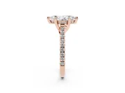 Marquise Hidden Halo Pave Engagement Ring Setting | Claw Prongs | Rose Gold