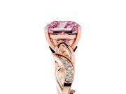 Cushion Cut Vine Engagement Ring Setting for a Fancy Pink Lab-Grown Diamond | Rose Gold