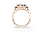 Cushion Cut Halo Side Cluster Engagement Ring Setting | Graduated Channel Band | Rose Gold