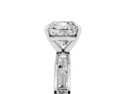 Cushion Cut Channel Set Engagement Ring Setting | Baguette Side Stones | Platinum