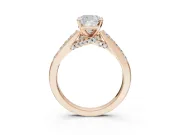Cushion Cut Pavé Solitaire Engagement Ring Setting | Crossover Gallery | Rose Gold
