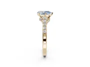 Pear-Shaped Pavé Solitaire Engagement Ring Setting for a Fancy Blue Lab-Grown Diamond | Crossover Gallery | Yellow Gold