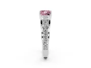 Princess Cut Graduated Engagement Ring Setting for a Fancy Pink Lab-Grown Diamond | Platinum