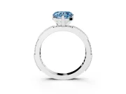 Heart-Shaped Vintage Pavé Engagement Ring Setting for a Fancy Blue Lab-Grown Diamond | Platinum