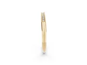 Round Lab-Grown Diamond Vintage Milgrain Pavé Wedding Band | Knife Edge Sides | Yellow Gold