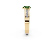 Heart-Shaped Channel-Set Engagement Ring Setting for a Fancy Green Lab-Grown Diamond | Yellow Gold