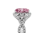 Radiant Cut Milgrain Halo Engagement Ring Setting for a Fancy Pink Lab-Grown Diamond | Graduated Shoulders | Platinum