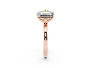 Fancy Yellow Round Cut and Emerald Cut Toi Moi Ring Set in Rose gold with Prong Setting