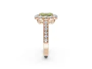 Emerald Cut Vintage Halo Engagement Ring Setting for a Fancy Yellow Lab-Grown Diamond | Rose Gold