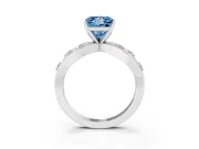 Princess Cut Loop Engagement Ring Setting for a Fancy Blue Lab-Grown Diamond | Sterling Silver