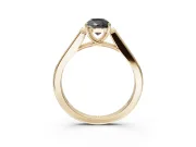 Pear-Shaped Cathedral Solitaire Engagement Ring Setting for a Black Center | Yellow Gold