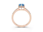 Cushion Cut Engagement Ring Setting for a Fancy Blue Lab-Grown Diamond | Rose Gold - Design NV-24649