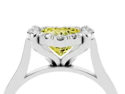 Heart-Shaped Claw Corner Halo Engagement Ring Setting for a Fancy Yellow Lab-Grown Diamond | Slim Plain Band | Platinum