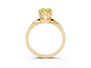 Oval Tapered Solitaire Engagement Ring Setting for a Fancy Yellow Lab-Grown Diamond | Claw Prong Head | Yellow Gold