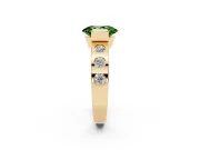 Oval Tension Style Engagement Ring Setting for a Fancy Green Lab-Grown Diamond | Yellow Gold