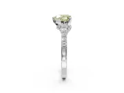 Heart-Shaped Pavé Engagement Ring Setting for a Fancy Yellow Lab-Grown Diamond | Crossover Gallery | Sterling Silver