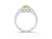 Pear-Shaped Pave Halo Engagement Ring Setting for a Fancy Yellow Lab-Grown Diamond | Platinum