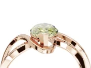 Marquise Bypass Solitaire Engagement Ring Setting for a Fancy Yellow Lab-Grown Diamond | Pavé Strands | Rose Gold