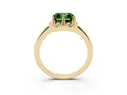 Asscher Cut Petal Halo Engagement Ring Setting for a Fancy Green Lab-Grown Diamond | Yellow Gold