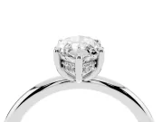 Marquise Hidden Halo Engagement Ring Setting | Thin Plain Band | Platinum