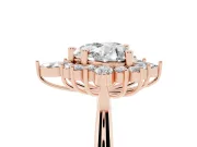 Heart Cut Diamond Cluster Halo Ring Set in Rose gold with Marquise and Round Accents