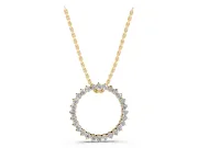 Round Lab-Grown Diamond Open Circle Pendant Necklace | Individual Prong Heads | Yellow Gold