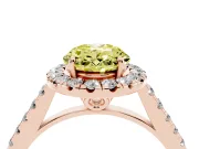 Oval Raised Halo Engagement Ring Setting for a Fancy Yellow Lab-Grown Diamond | Rose Gold