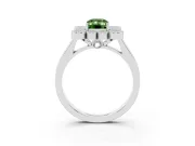 Emerald Cut Halo Engagement Ring Setting for a Fancy Green Lab-Grown Diamond | Sterling Silver - Design NV-24775