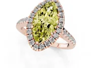 Marquise Halo Engagement Ring Setting for a Fancy Yellow Lab-Grown Diamond | Pave Shoulders | Rose Gold