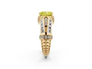 Radiant Cut Vintage Milgrain Engagement Ring Setting for a Fancy Yellow Lab-Grown Diamond | Hidden Halo | Yellow Gold