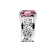 Princess Cut Engagement Ring Setting for a Fancy Pink Lab-Grown Diamond | White Gold - Design NV-24645