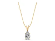 Pear-Shaped Lab-Grown Diamond Solitaire Pendant Necklace | Split V Bail | Yellow Gold