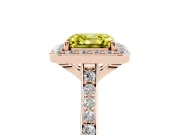 Asscher Cut Halo Engagement Ring Setting for a Fancy Yellow Lab-Grown Diamond | Rose Gold - Design NV-24729