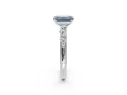 Emerald Cut Graduated Solitaire Engagement Ring Setting for a Fancy Blue Lab-Grown Diamond | Sterling Silver